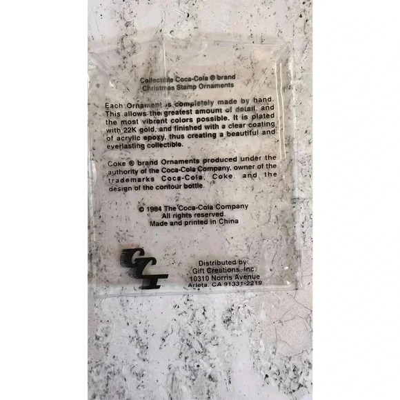 Vintage Coca-Cola Gold Plated Postage Stamp Christmas Ornaments Limited Edition - Picture 7 of 9